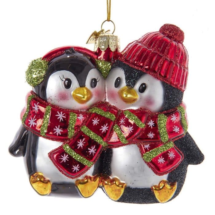 Frosty Penguin Couple Ornament