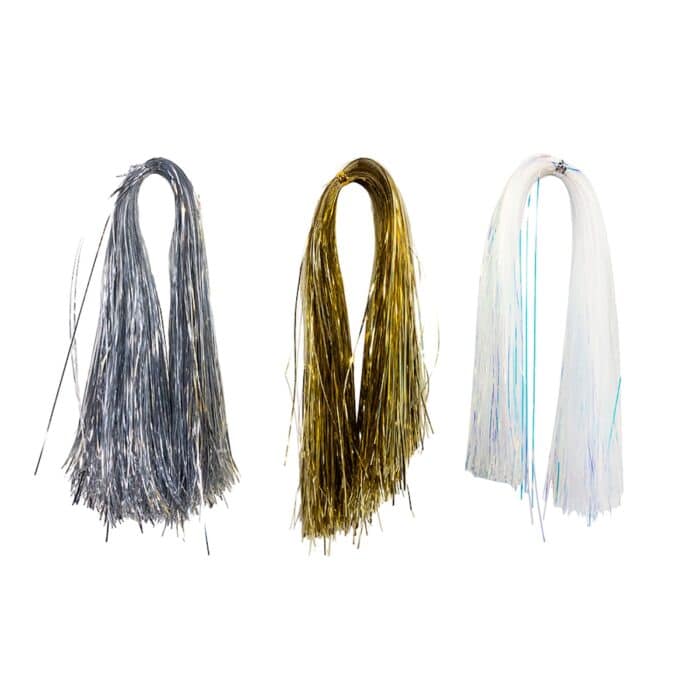 Gold or Silver or Iridescent Tinsel Strips