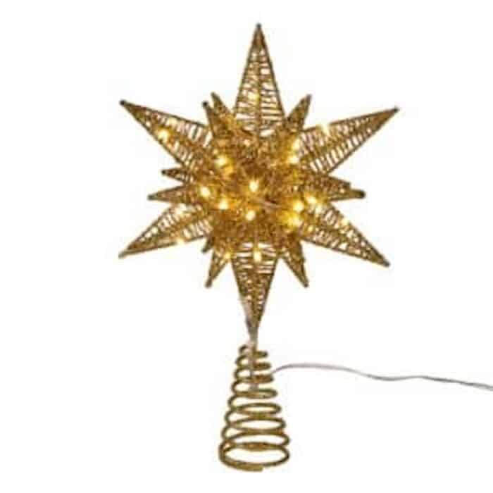 Gold Or Silver Starburst Twinkling 15 Treetop Gold Back