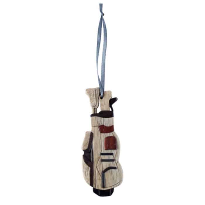 Golf Bag Intarsia Wooden Ornament