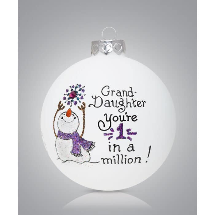 Granddaughter One in a Million Glass Ball Ornament Personalized