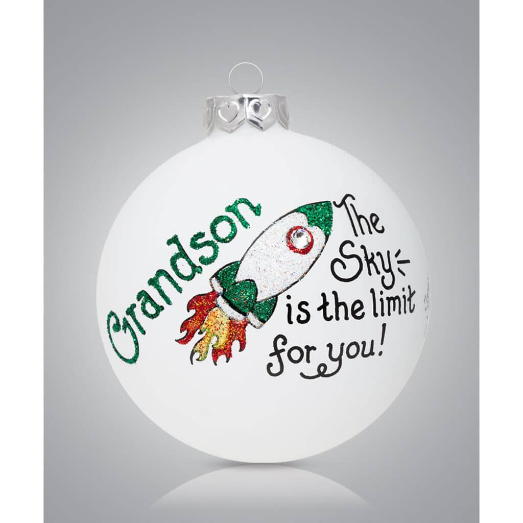 Grandson Sky Limit Glass Ball Ornament Personalized