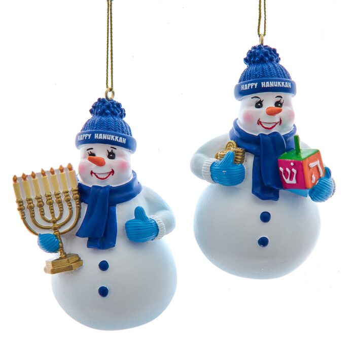 Happy Hanukkah Snowmen Ornaments