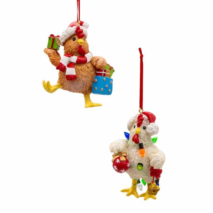 Happy Holiday Chicken Ornament