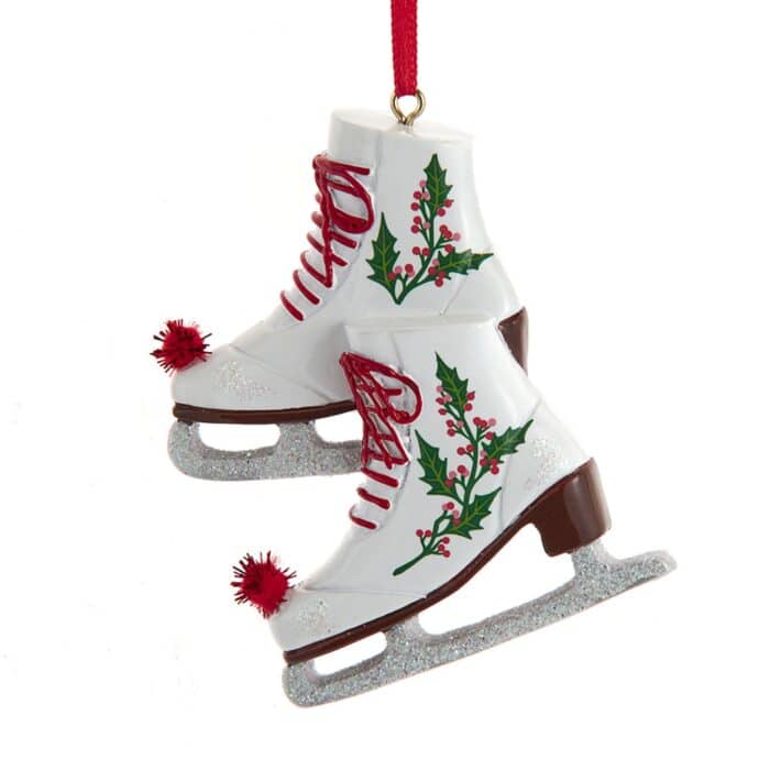 Ice Skates with Holly Ornament