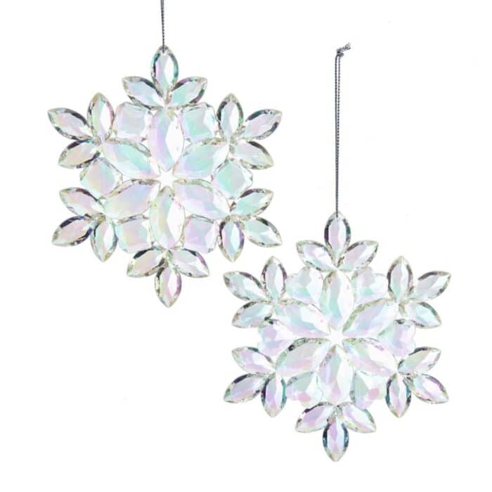 Iridescent Clear Snowflake Ornaments