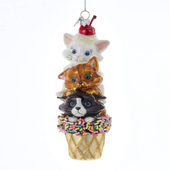 Kitty Ice Cream Cone Ornament