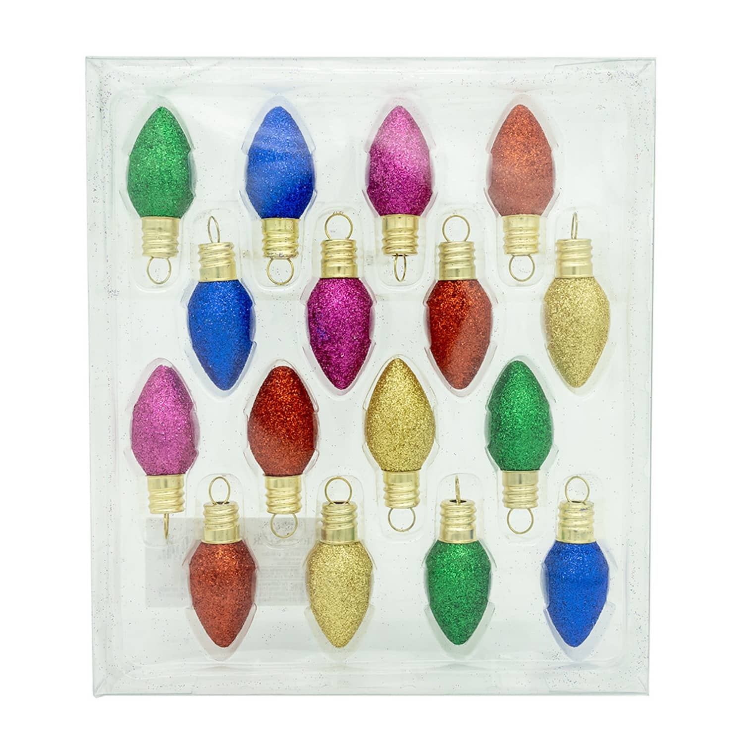 Multi Color Glitter Bulb Ornaments