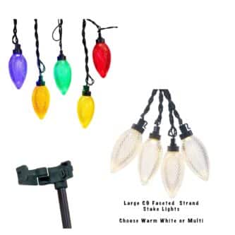 Multicolor Or Warm White Super C9 Yard Stake Lights