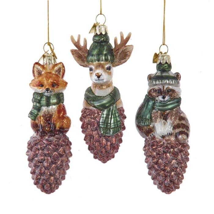 Pinecone Winter Animal Ornaments