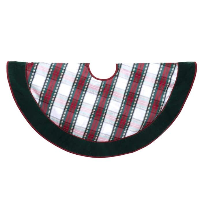 Red and Green Plaid Tree Skirt 48