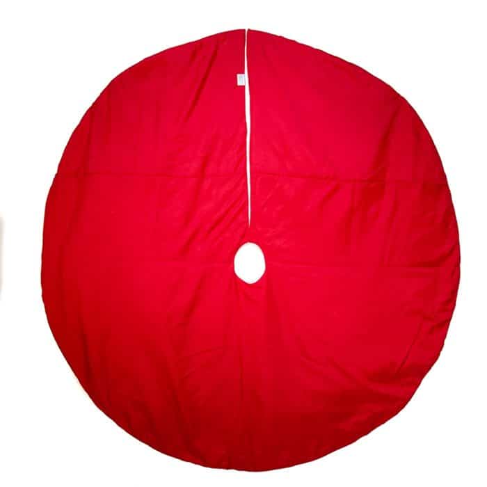 Red Snowflake Embroidered Tree Skirt 60 Back