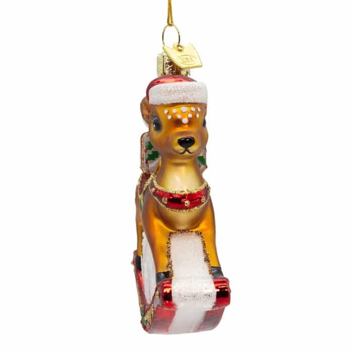 Rocking Holiday Reindeer Ornament Front Face