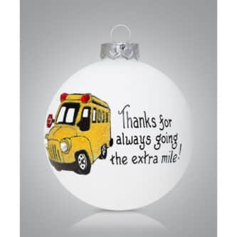 School Bus Driver Thanks Glass Ball Ornament Personalized