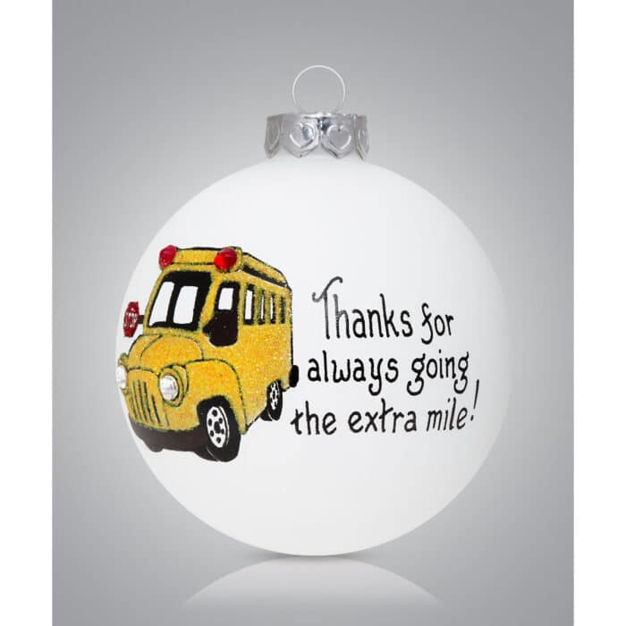 School Bus Driver Thanks Glass Ball Ornament Personalized