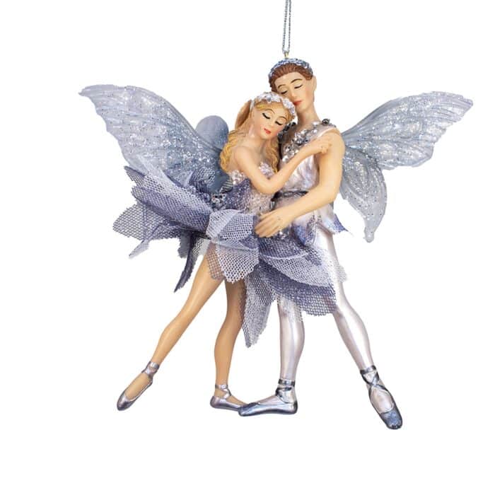 Silver Fairy Ballet Couple Ornament