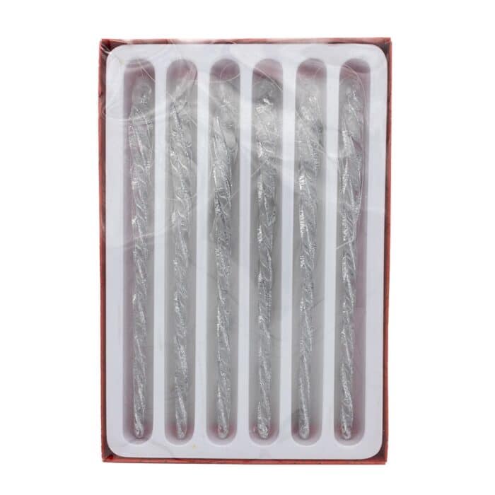 Silver Twist Icicle Ornaments Set of Six