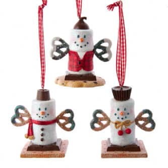 Smores Snowman With Candy Hats Ornament