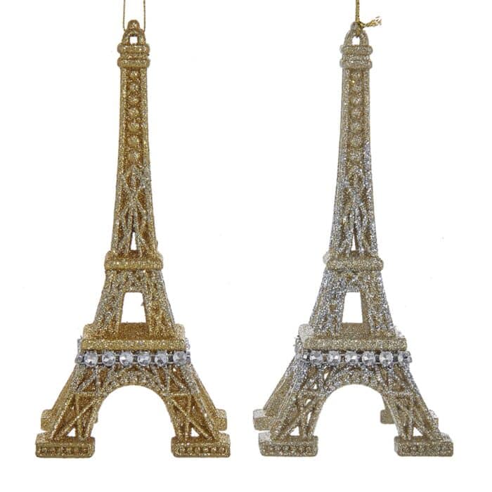 Sparkling Eiffel Tower Ornaments