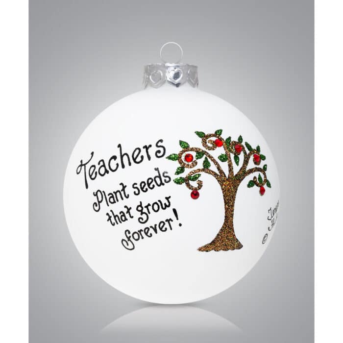 Teachers Plant Seeds Glass Ball Ornament Personalized