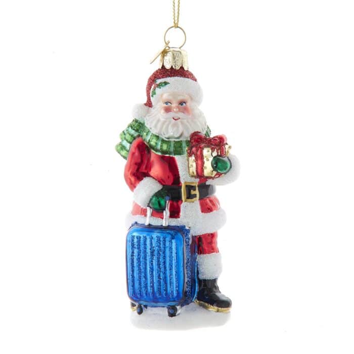 Traveling Santa Suitcase Ornament