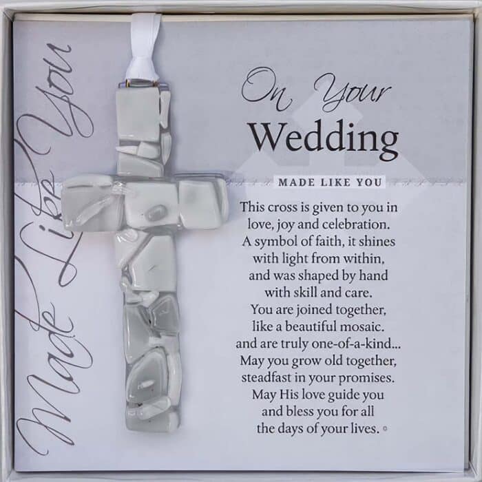 Wedding Mosaic Cross Ornament