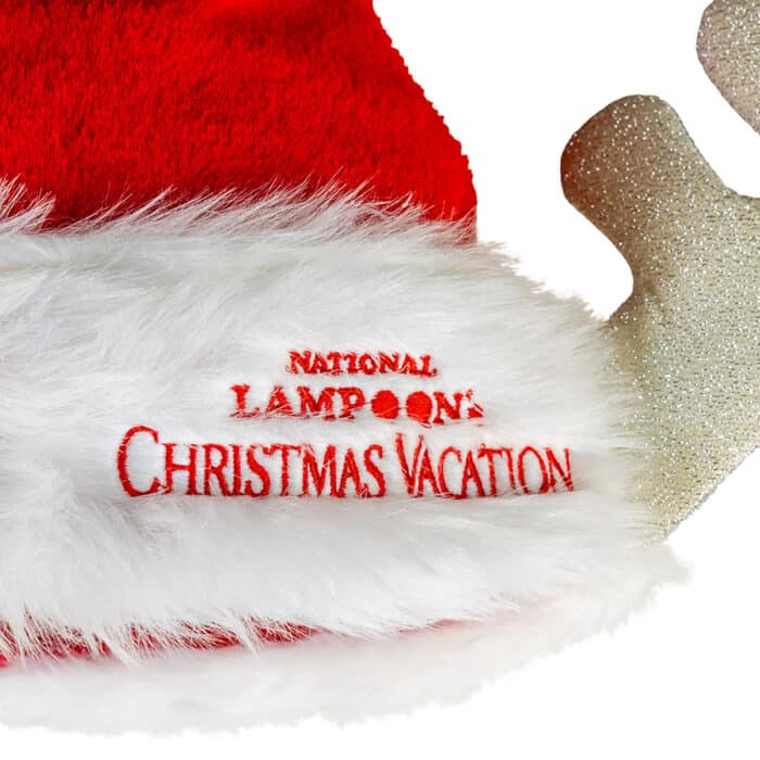 Christmas Vacation™ Moose Ears Santa Hat Close Up