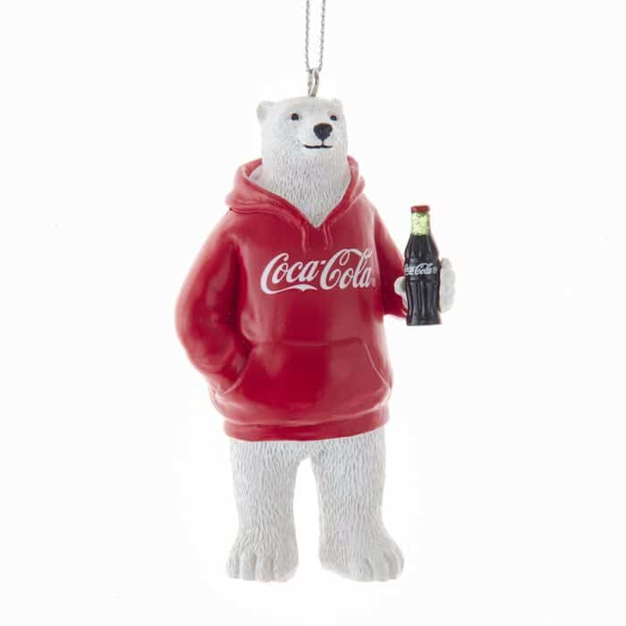 Coca cola® Polar Bear Wearing Hoodie Ornament