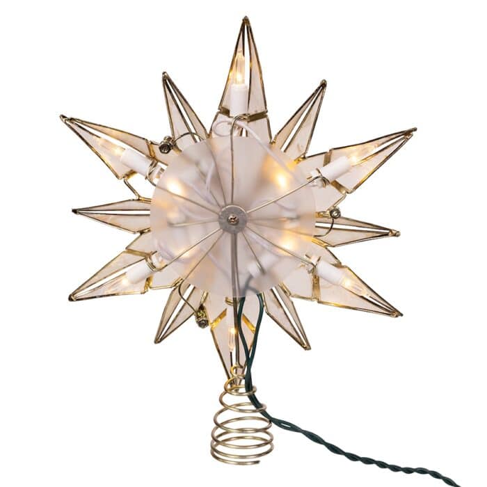 Brass Plated Capiz Star Tree Topper Back