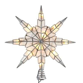 Capiz Silver Trim Star Tree Topper