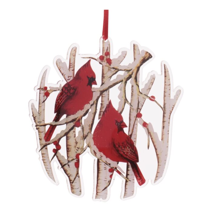 Cardinal Birch Tree Ornament