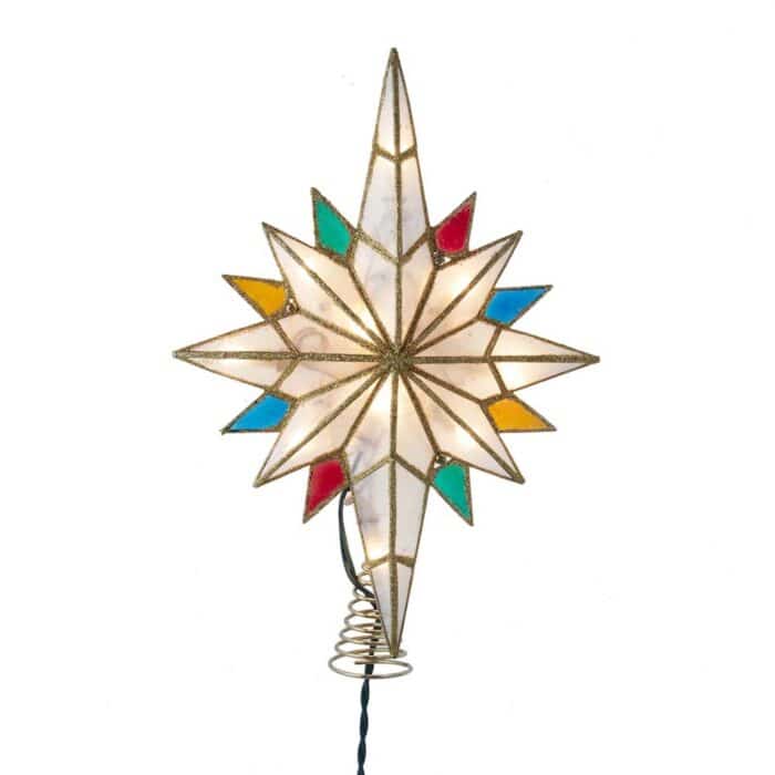 Color Tipped Capiz Bethlehem Star Tree Topper