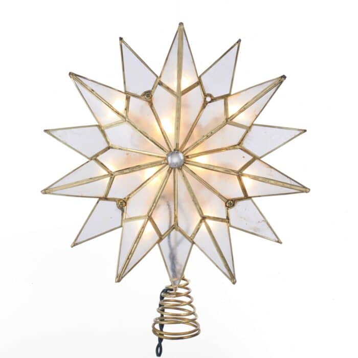 Double Tip Star Capiz Shell Tree Topper