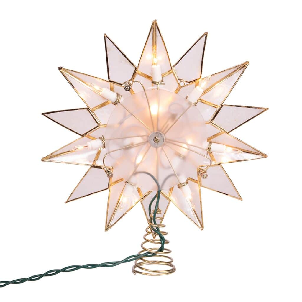 Double Tip Star Capiz Shell Tree Topper - Christmas Store