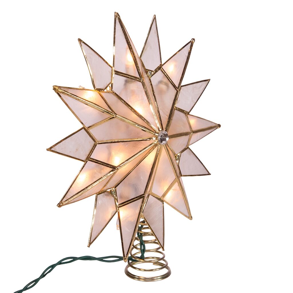 Double Tip Star Capiz Shell Tree Topper - Christmas Store