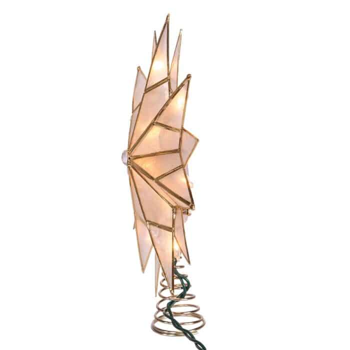 Double Tip Star Capiz Shell Tree Topper Side