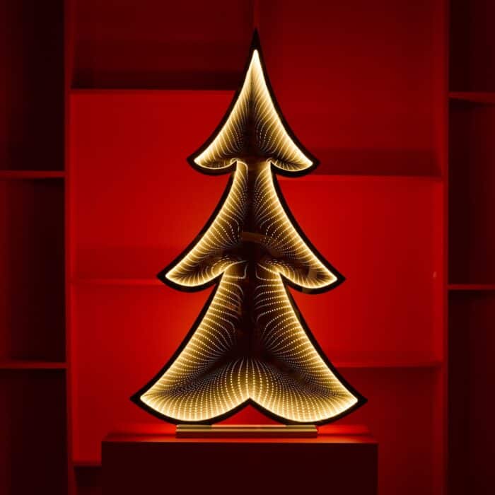 Extra Large Three Tier Pine Tree Infinity Lit Decor Glam