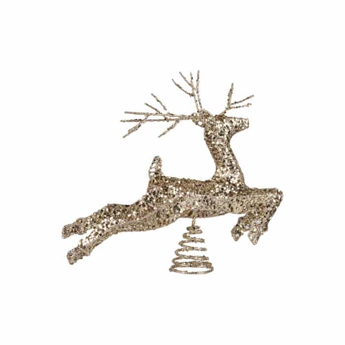 Gold Champagne Glitter Stag Treetop