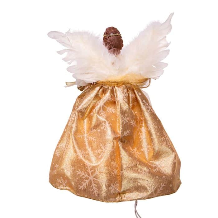 Gold Filigree Trim Angel Tree Topper Back