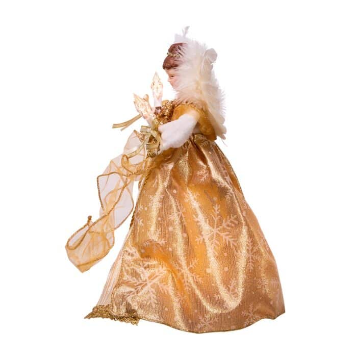 Gold Filigree Trim Angel Tree Topper Side