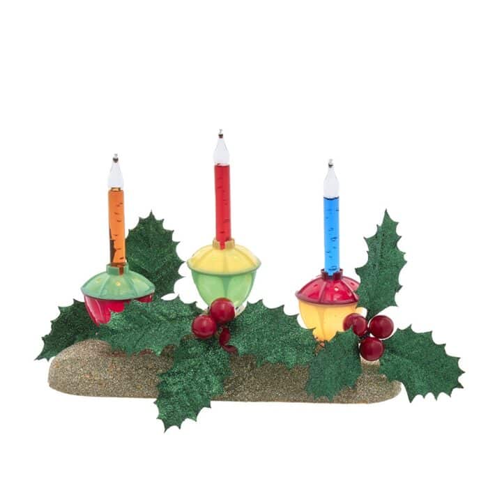 Holly Berry Bubble Light Centerpiece