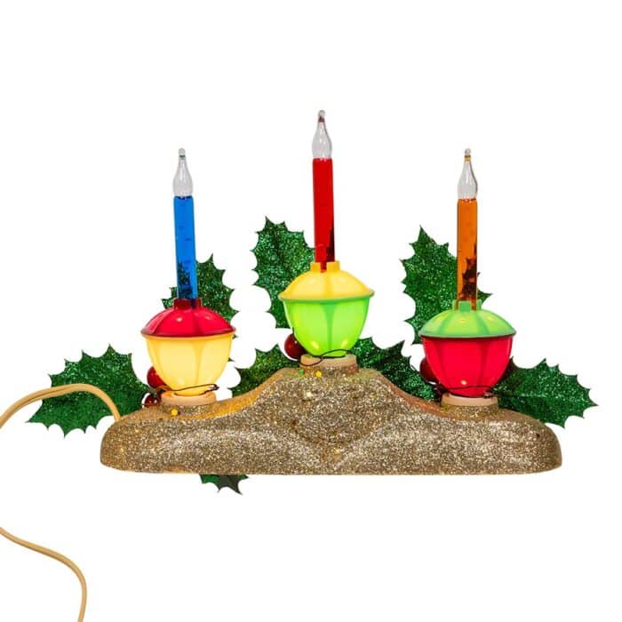 Holly Berry Bubble Light Centerpiece Bacl