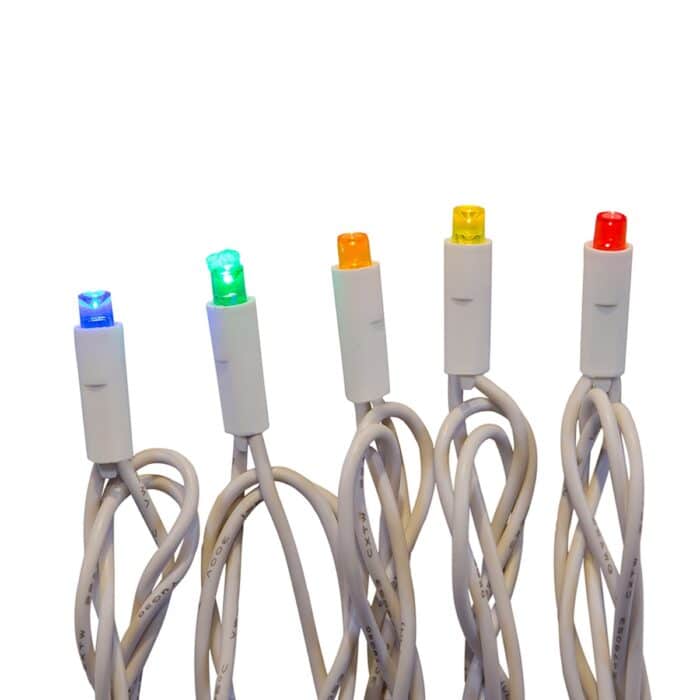 Multicolor 5mm Led Lights White Wire Close Up