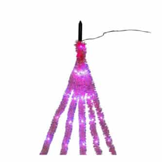 Pink Iridescent Tinsel Cascade LED Light Set