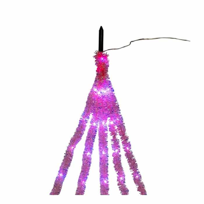 Pink Iridescent Tinsel Cascade Led Light Set