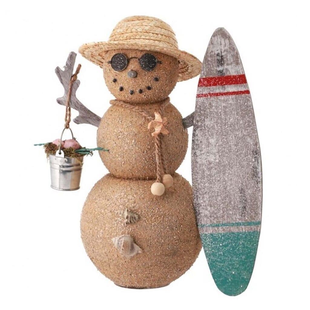 Sand and Surf Snowman Figurine