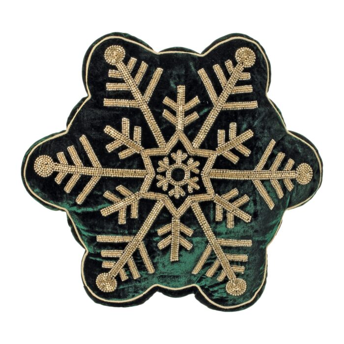 Snowflake Gold Bead Pillow