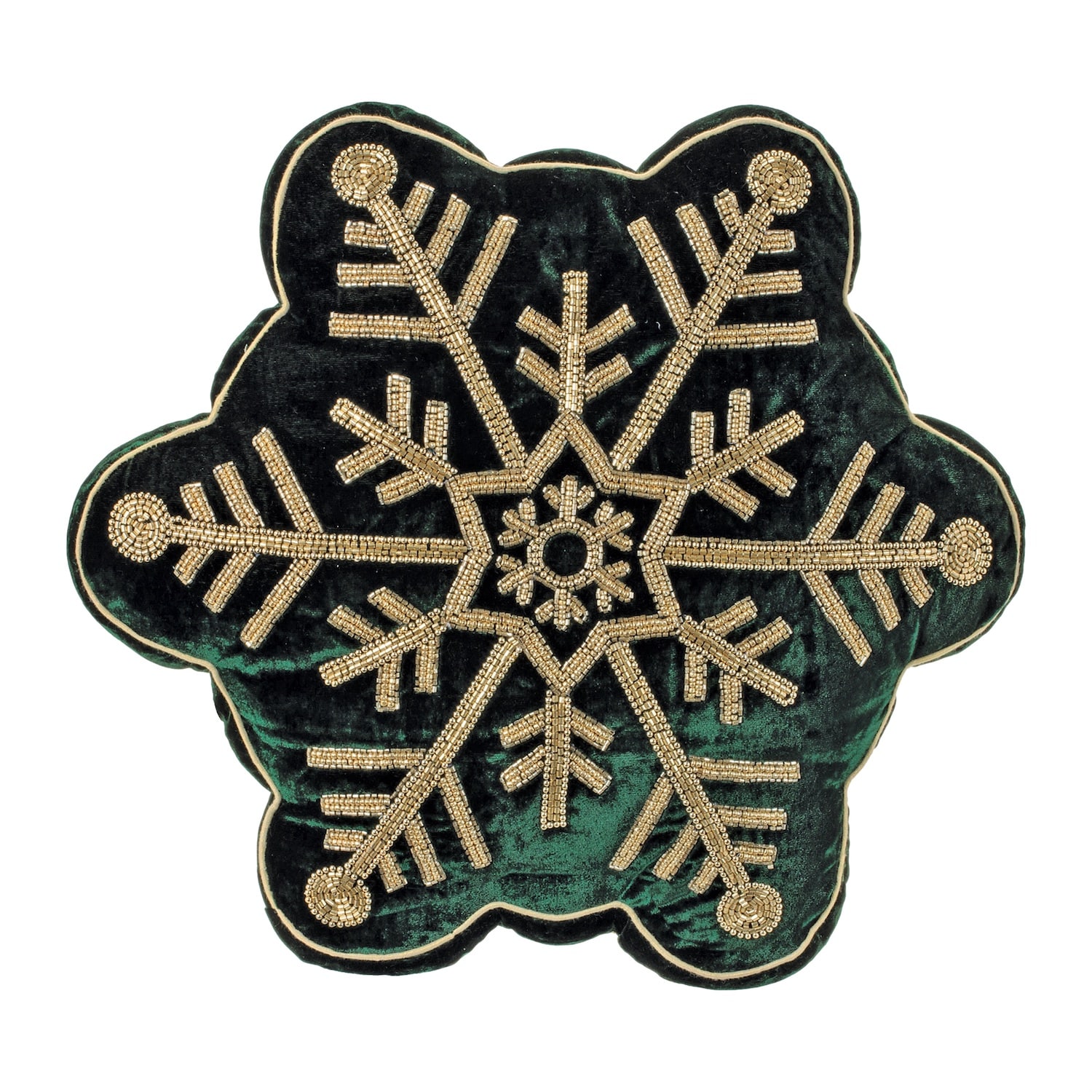 Snowflake Gold Bead Pillow