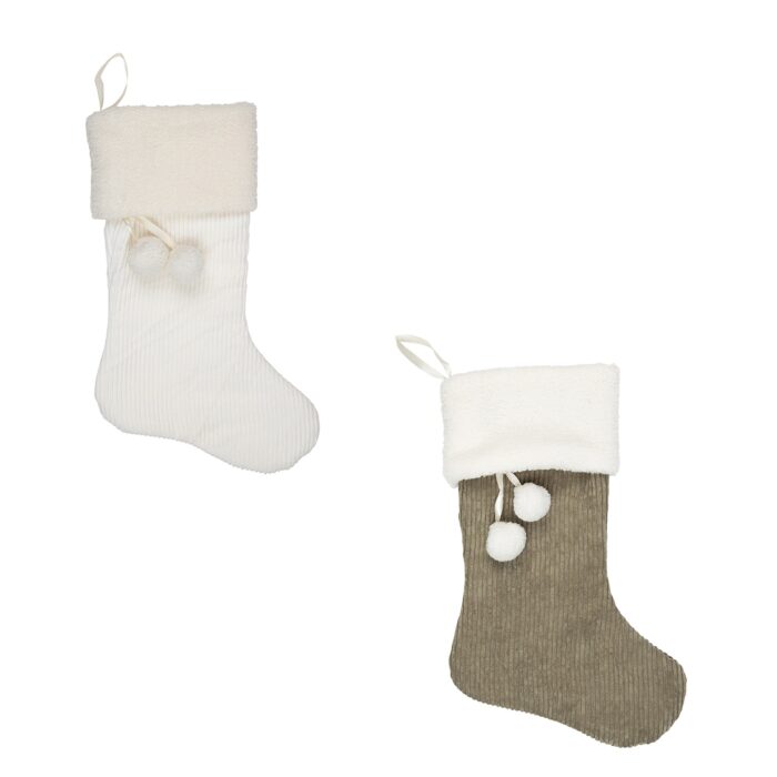 Soft Corduroy Boucle Cuff Stocking