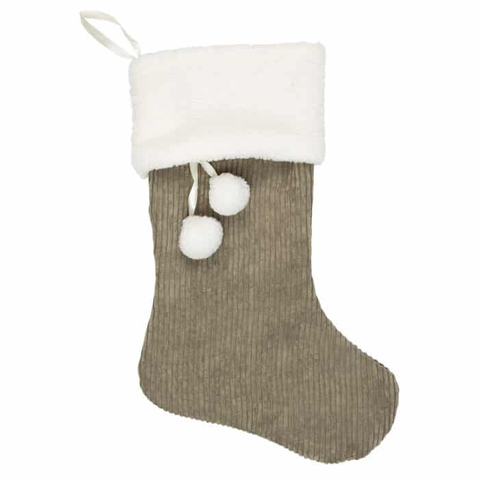 Soft Corduroy Boucle Cuff Stocking Light Green